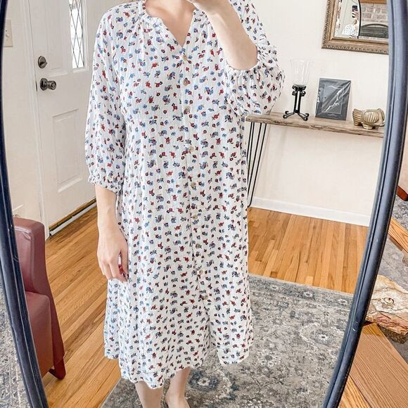 The Nines by Hatch Button Front Poplin Maternity Dress S - Picture 8 of 8